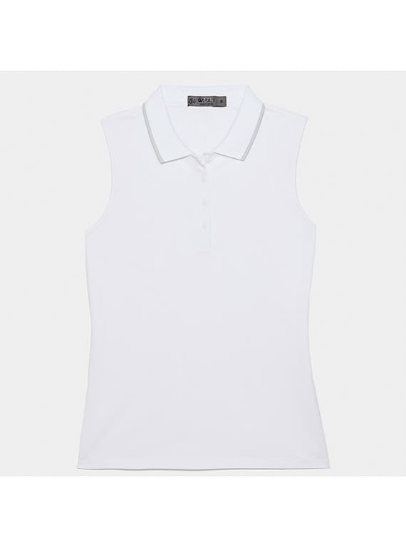 PLEATED COLLAR TECH PIQUÉ SLEEVELESS POLO - Breakingpar