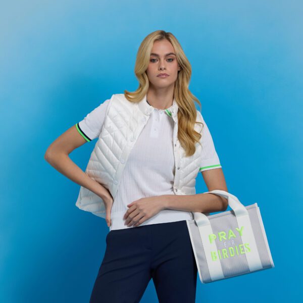 cotton blend ribbed short sleeve sweater polo - Image 2