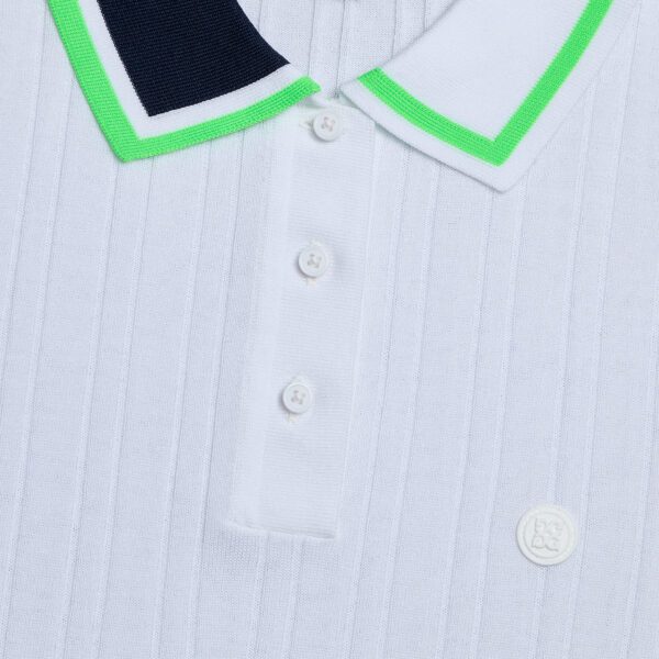 cotton blend ribbed short sleeve sweater polo - Image 5
