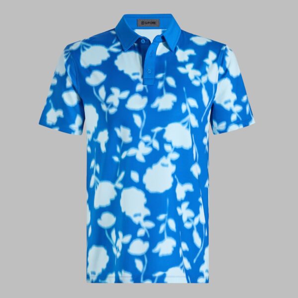 blur floral tech jersey polo
