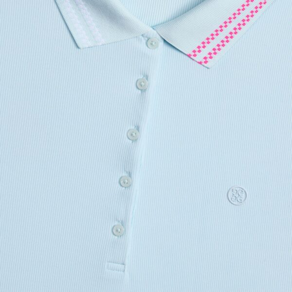 checkered collar ribbed tech polo - Image 5