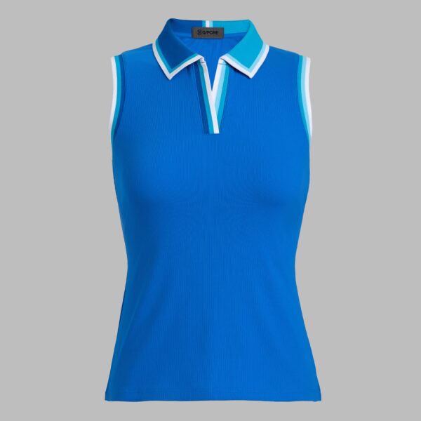 johnny collar ribbed tech sleeveless polo