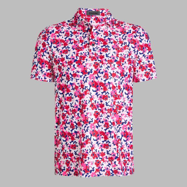 camo floral tech piqué polo