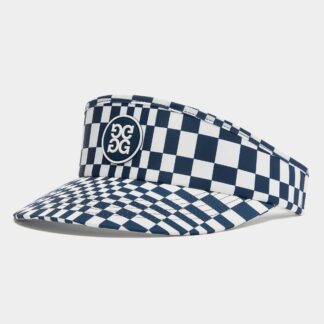distorted check stretch twill visor
