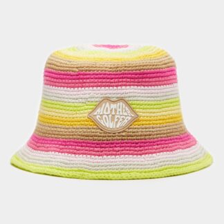 limited edition striped crochet mother golfer bucket hat