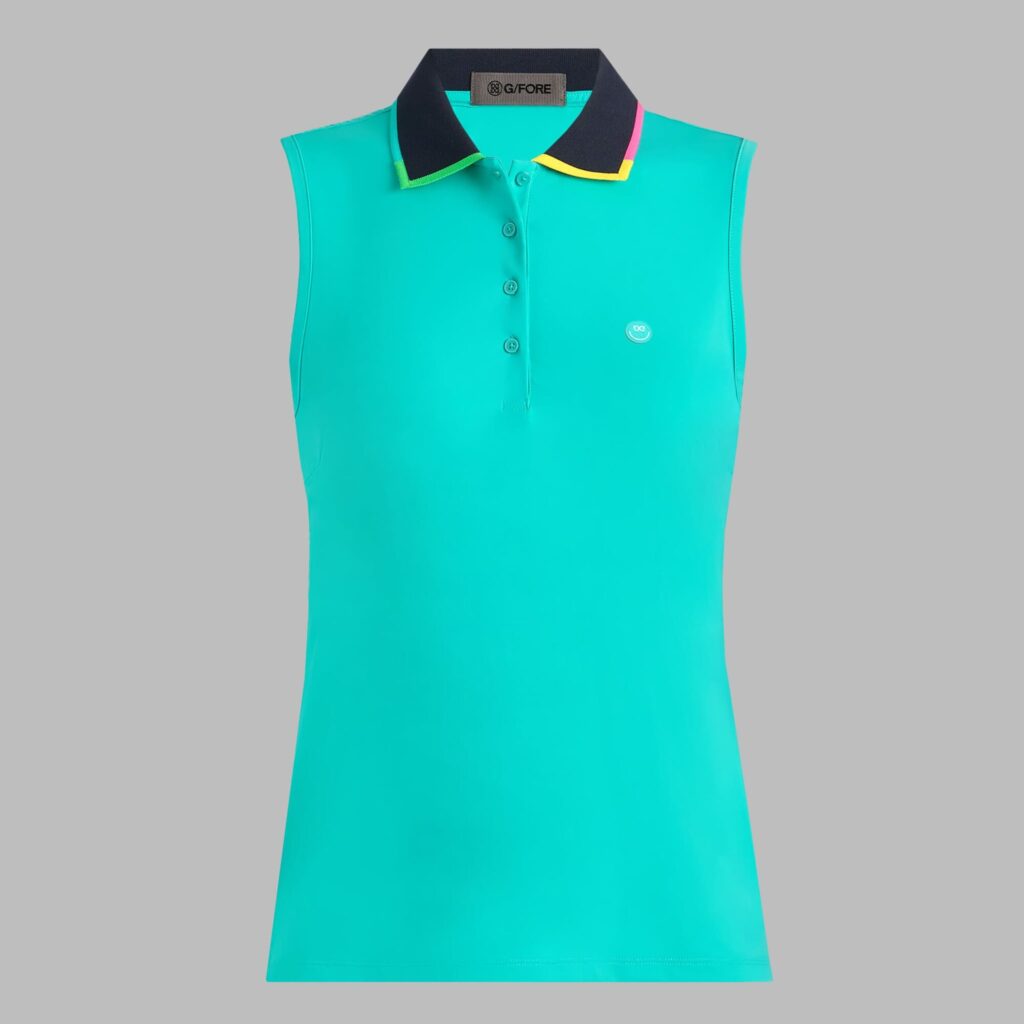 silky tech nylon sleeveless polo