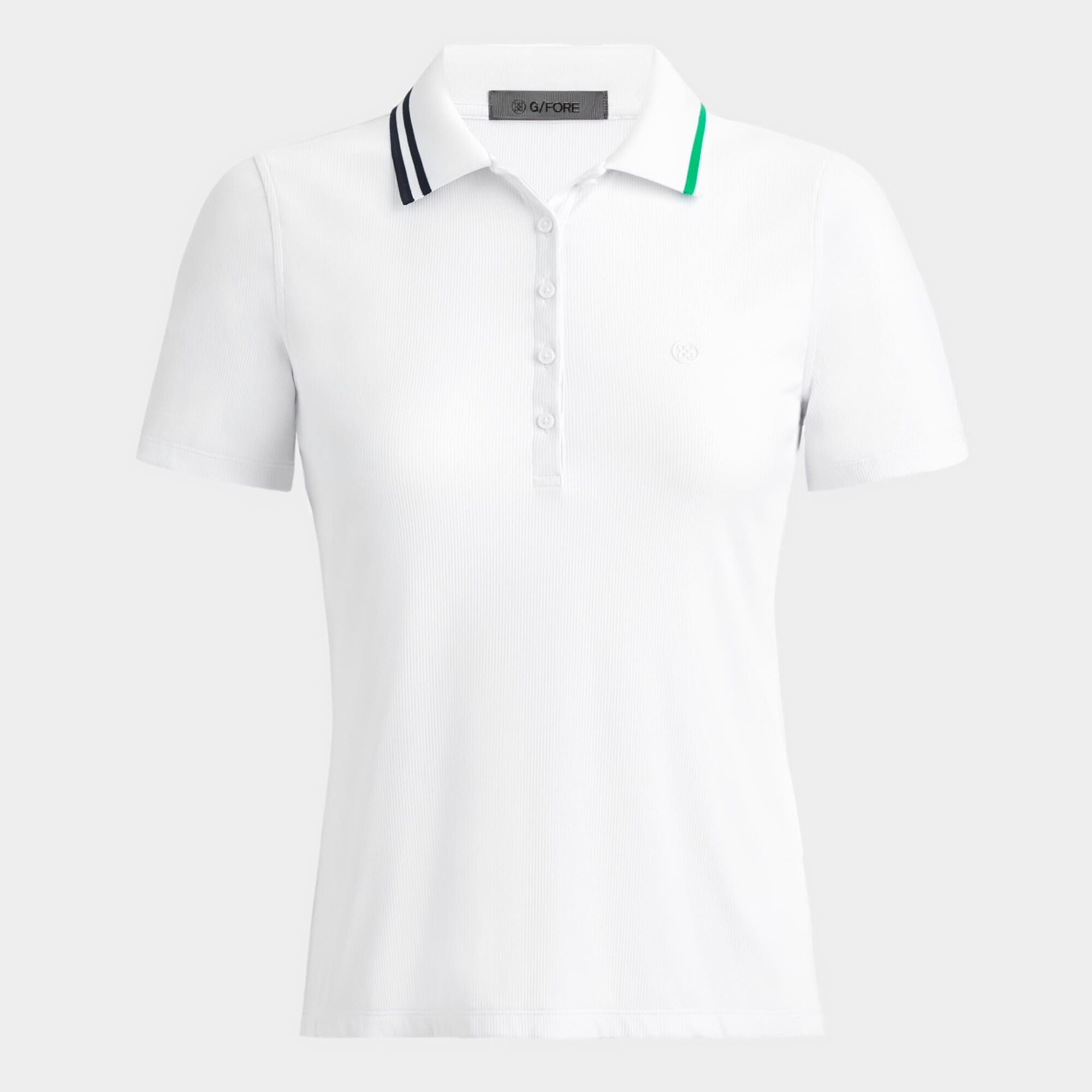 contrast collar ribbed tech nylon polo