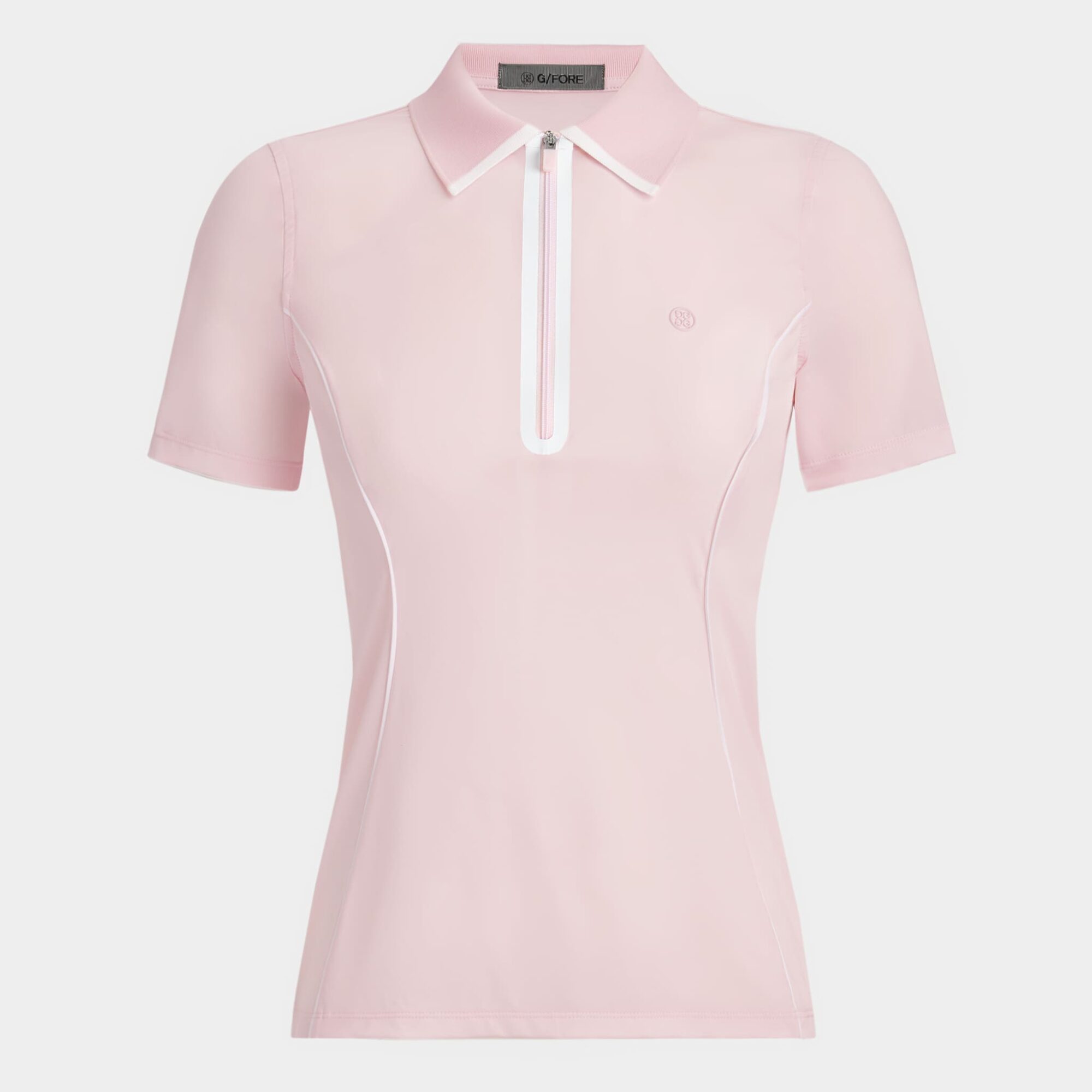 lightweight warp knit quarter zip polo