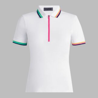 tech piqué quarter zip polo