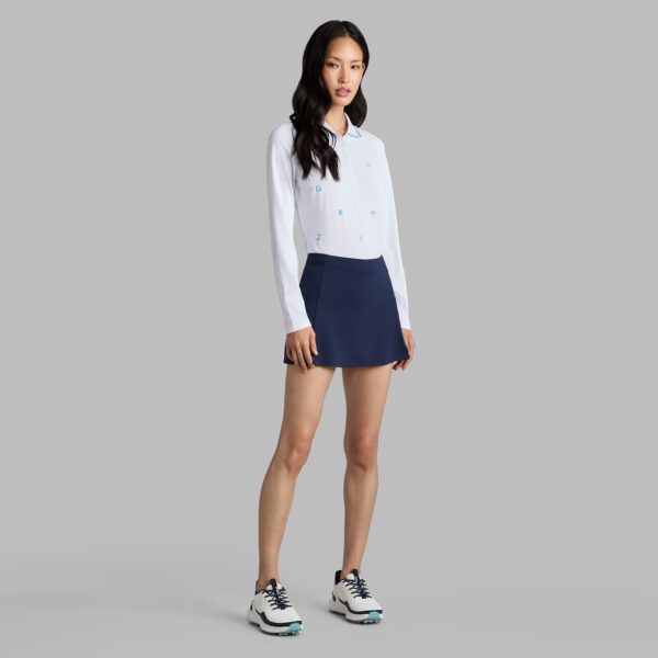 icon embroidered tech piqué long sleeve polo - Image 3