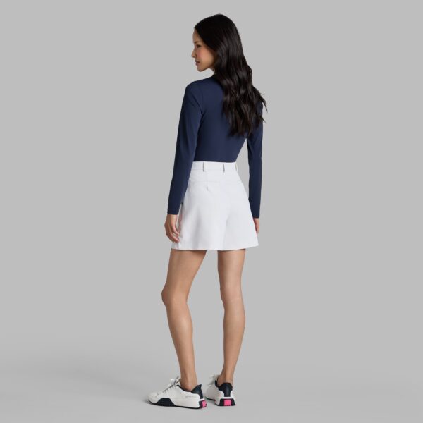 contrast collar silky tech nylon long sleeve polo - Image 4