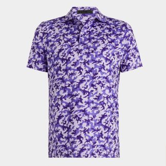 mapped icon camo tech jersey modern spread collar polo