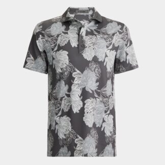 stamped floral tech jersey polo