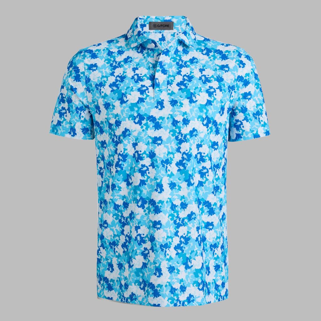 camo floral tech piqué polo