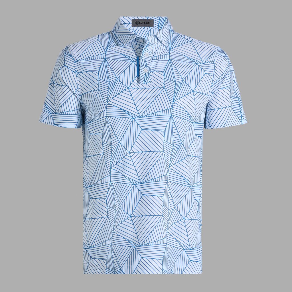 geometric tech piqué polo