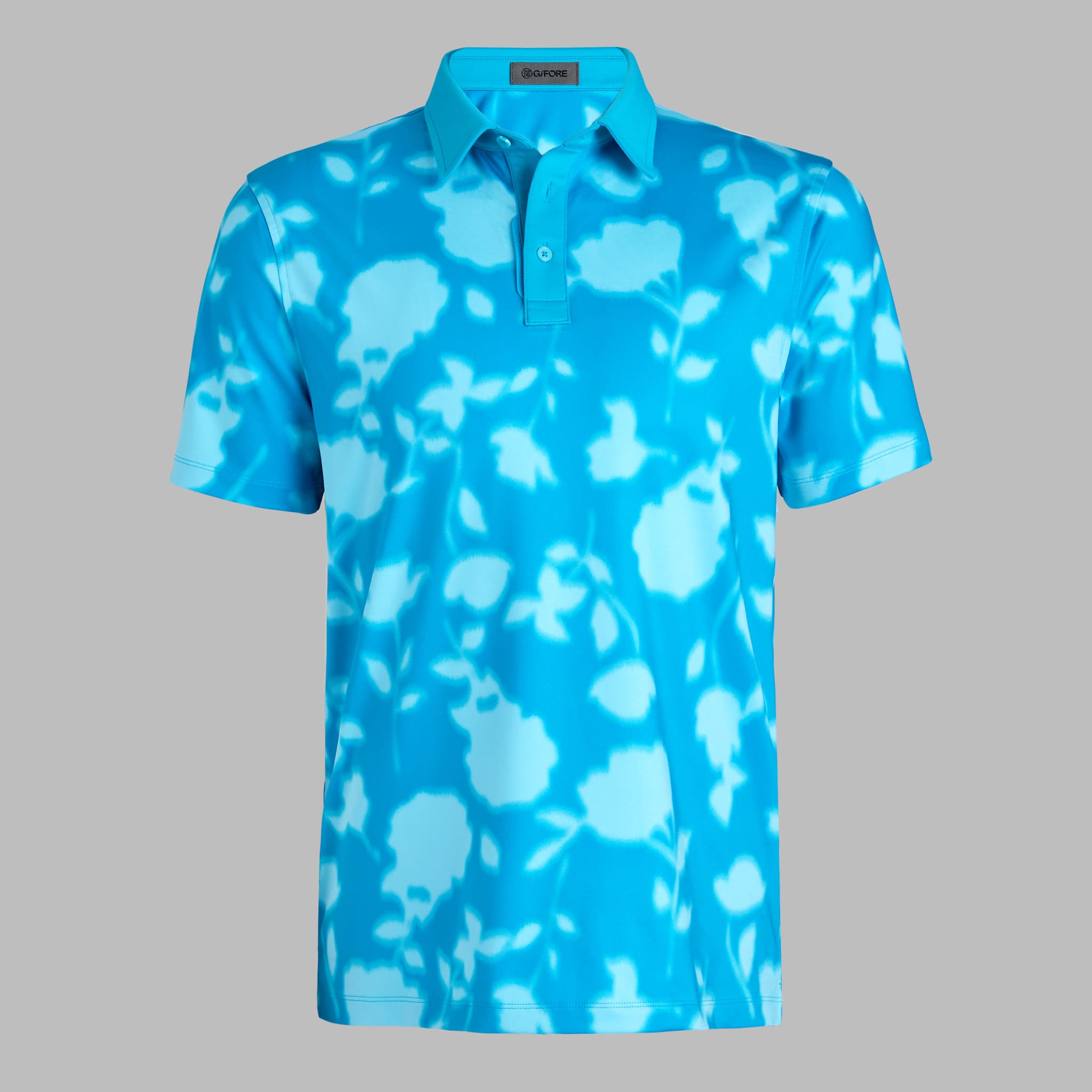 blur floral tech jersey polo