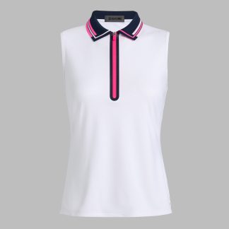 rib collar tech piqué sleeveless polo