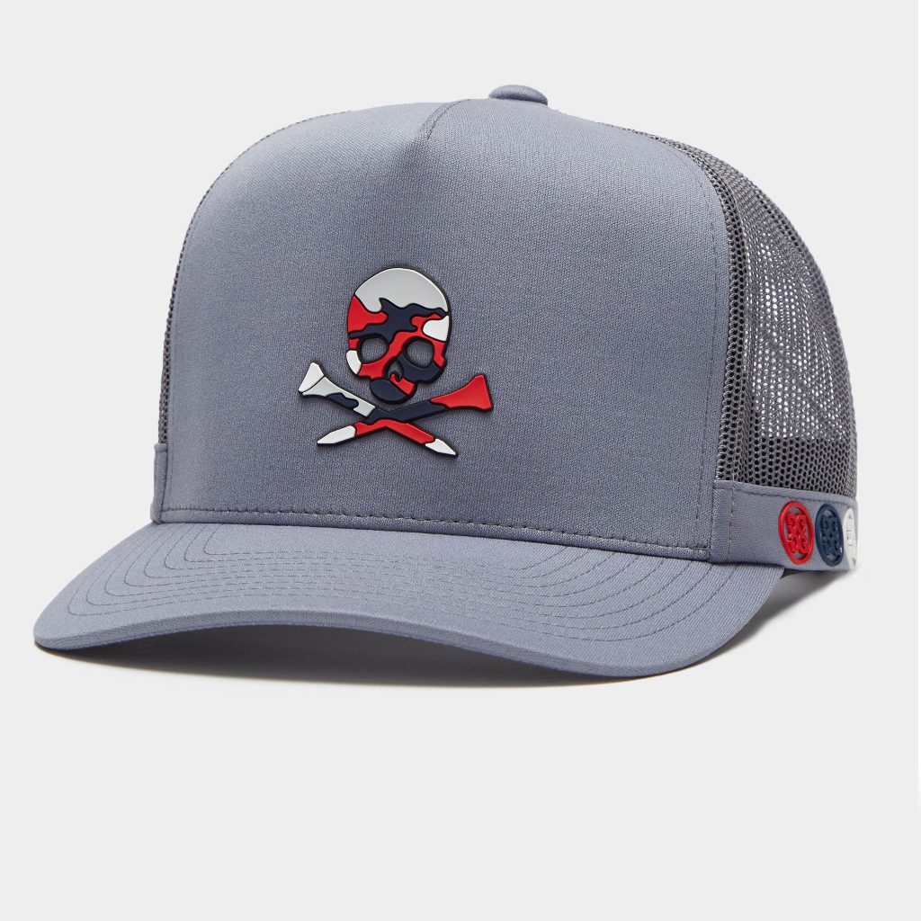 camo skull & ts interlock knit tall trucker hat