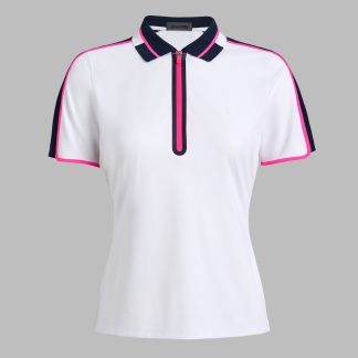 contrast panel tech piqué polo