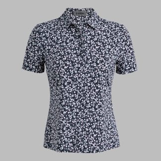 ditsy floral silky tech nylon polo