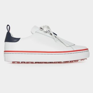 women's durf pebble leather contrast accent kiltie golf shoe