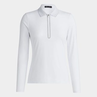 featherweight silky tech nylon quarter zip polo