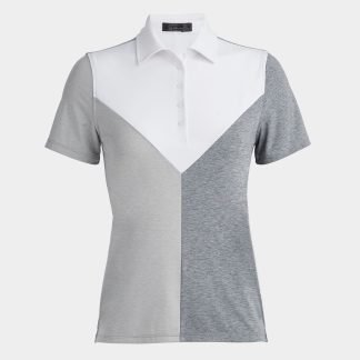 colour block v mélange tech jersey polo