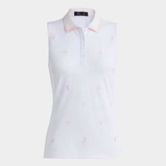 embroidered tech piqué sleeveless polo