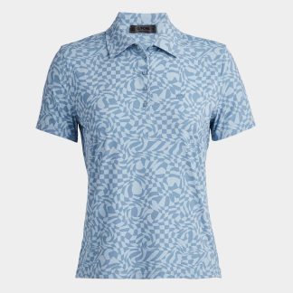 distorted check cooling nylon polo
