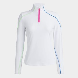 colour block sun shield cooling nylon quarter zip
