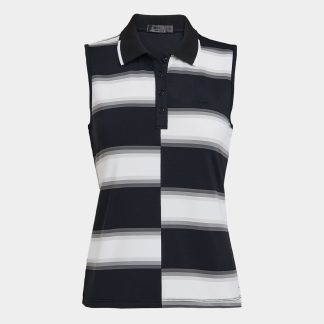 offset stripe rib collar cooling nylon polo
