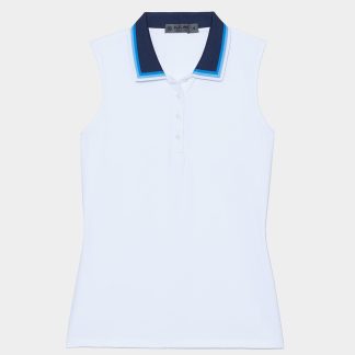 gradient collar silky tech nylon sleeveless polo