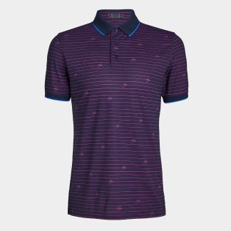g/fore script stripe banded sleeve tech piqué polo