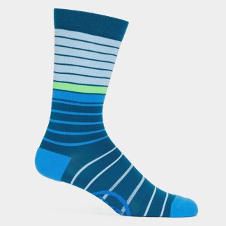 mixed stripe compression crew sock