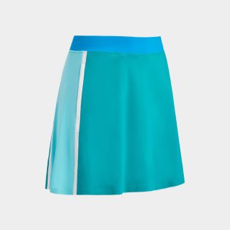 colour block silky tech nylon a-line skort