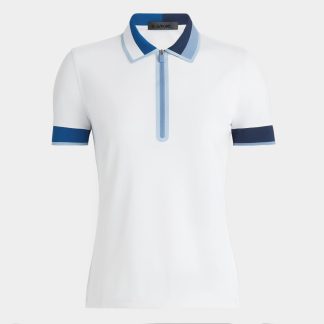 contrast quarter zip tech piqué polo