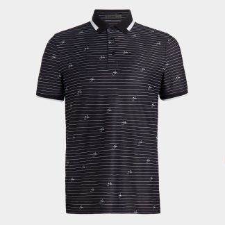 g/fore script stripe tech piqué banded sleeve polo