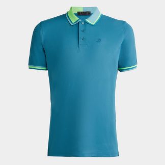 previous next two tone banded sleeve tech piqué polo