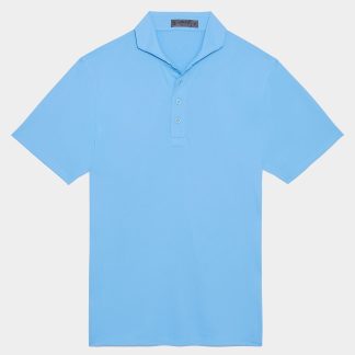 essential modern spread collar tech piqué slim fit polo