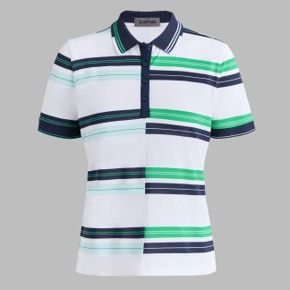 engineered stripe tech piqué polo