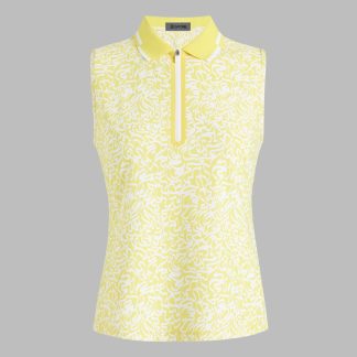 scribble tech piqué sleeveless polo