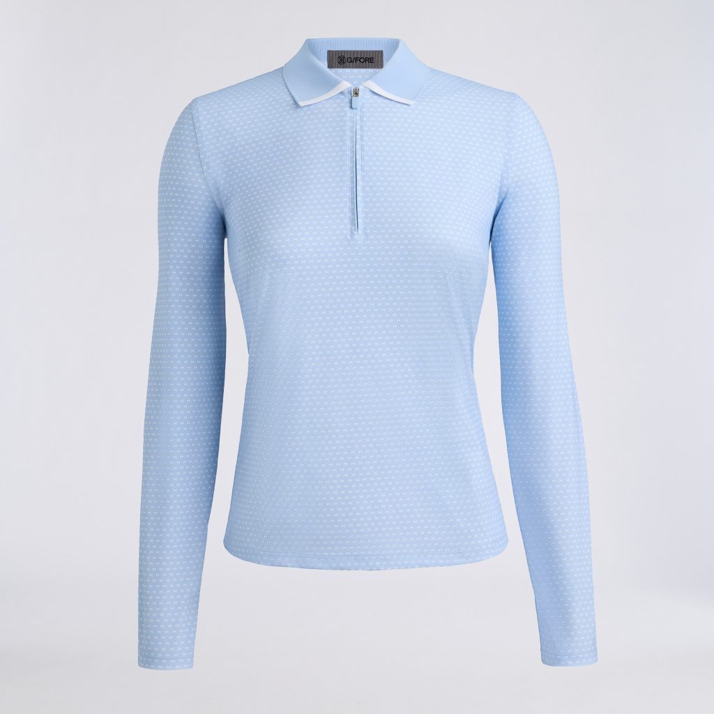 geo 2 silky tech nylon long sleeve 1/4 zip polo