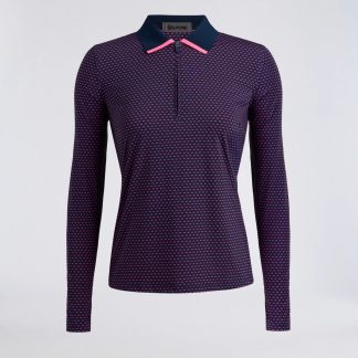 geo 2 silky tech nylon long sleeve 1/4 zip polo