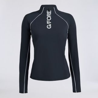 contrast mesh silky tech nylon 1/4 zip pullover